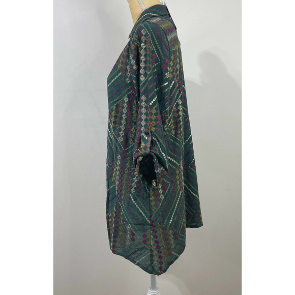 NWT Soft Surroundings Terrare Tunic Shirt Size S Green Embroidered - Picture 6 of 12